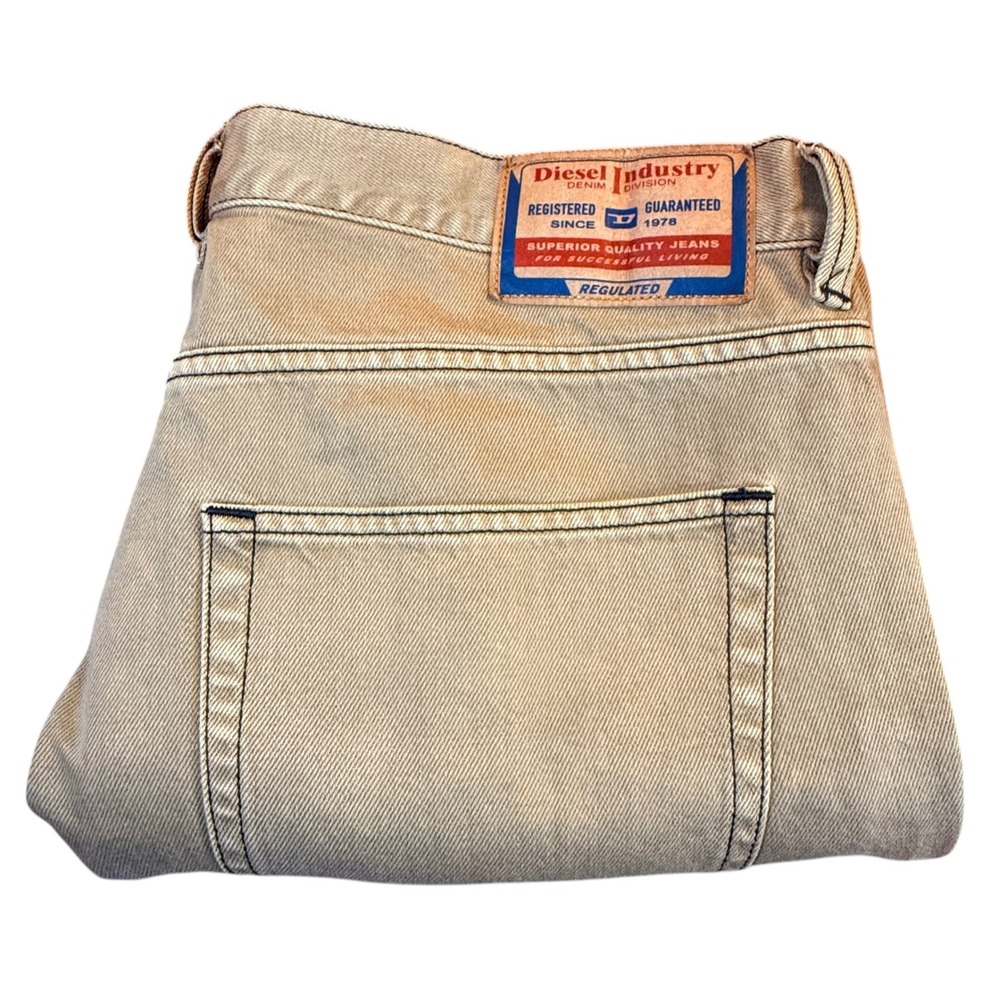 Diesel Straight Leg Jeans Tan Khaki Denim Mens 34x32(34"x29.5")